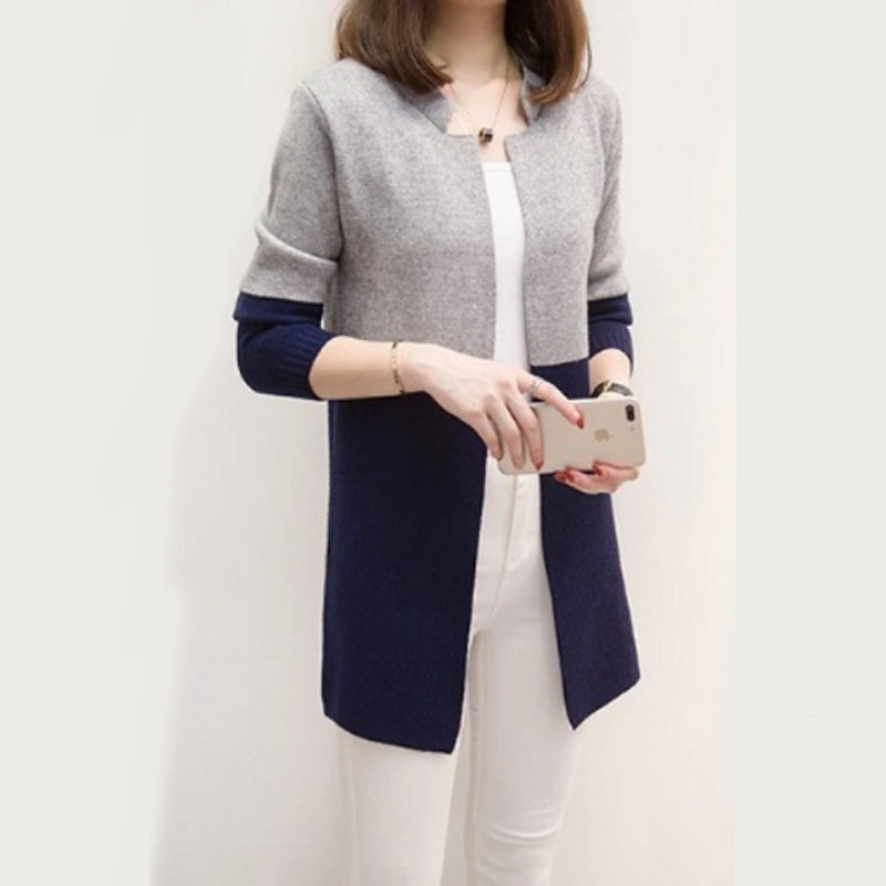 Contrast Cardigan coat