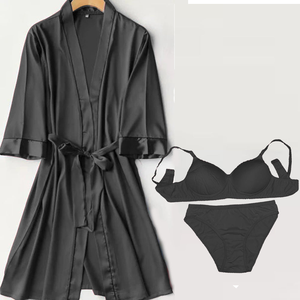 3 Piece (Gown+Bra panty )