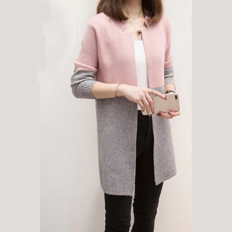 Contrast Cardigan coat