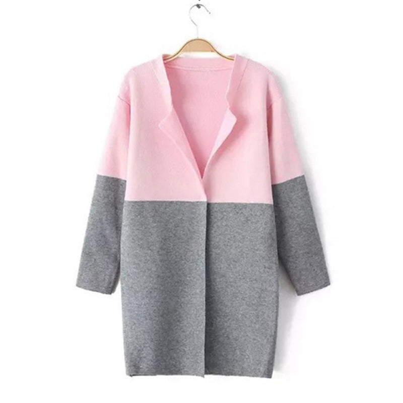 Contrast Cardigan coat