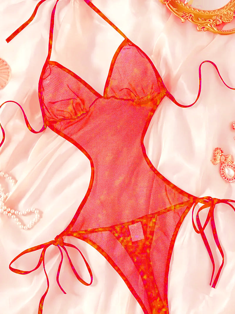 New Net Stylish Winter Bikini Set Red