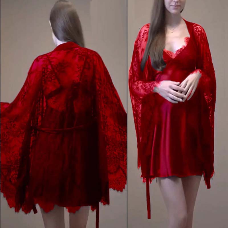 3 Piece umbrella net gown Robe set